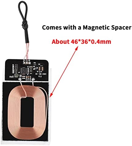Transform Your Device with 2 Pack Qi-Compatible Wireless Charger Receiver Modules – Innovative Magnetic Spacer for Effortless Alignment, Cutting-Edge Safety Features Including Short-Circuit and Over-Voltage Protection – Ultimate Wireless Charging Solution for Modern Tech Enthusiasts