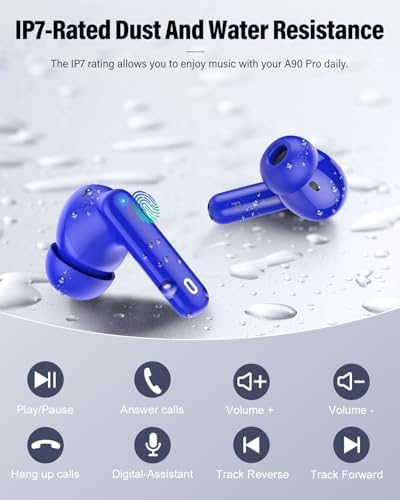 Elevate Your Audio Experience with Rose Gold Wireless Earbuds – Bluetooth 5.4 Connectivity, IP7 Waterproof Protection, and 36-Hour Playtime – Perfect for Active Lifestyles, Sports, and Seamless Communication – Stylish Comfort and Superior Noise-Cancellation for Uninterrupted Listening