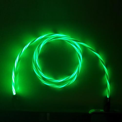 IHAO 60 W USB Type C to Type C Fast Charging Cable with LED Current Indicator – High-Speed Data Transfer for Android & i OS Devices – 39 Inch Universal Charger in Vibrant Green – Durable, Efficient Power Delivery for Modern Tech