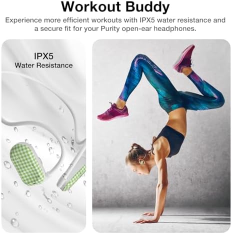 Purity Air Open Ear Headphones – Advanced True Air Conduction Wireless Bluetooth Earbuds with Dual Mic for Clear Calls – Ergonomic, Sweat-Resistant Design for Active Lifestyles – Compatible with i Phone & Android – Ultimate Comfort and Audio Awareness