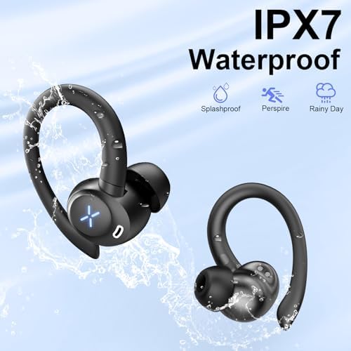 Unleash Your Sound Potential with Cillso Wireless Earbuds – Cutting-Edge Bluetooth 5.4 Headphones with Deep Bass, Ergonomic Earhooks, and IP7 Waterproof Protection for Optimal Performance During Sports and Workouts – Enjoy 50 Hours of Playtime, Rapid Charging, and Advanced Noise-Cancelling Microphone for Unmatched Connectivity and Clarity