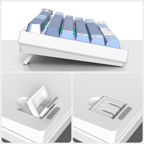 Transform Your Gaming Setup with the 75% Monster B Wired Mechanical Keyboard – 82 Keys, Gasket Mount Design, Hot-Swappable White Switches, RGB Lighting, Programmable Features for Mac/Windows – Unmatched Speed and Comfort for Gamers and Professionals