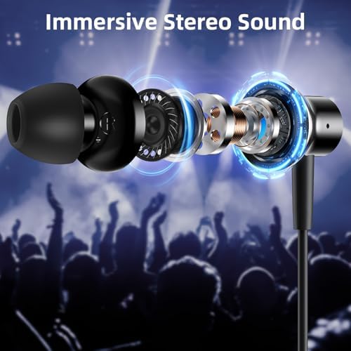 Transform Your Listening Experience with USB C Wired Earbuds – Premium Noise-Canceling In-Ear Headphones for i Phone 16, Galaxy S24 & Pixel 9 – High-Fidelity Sound with Deep Bass and Integrated Microphone – Perfect for Music Lovers and Daily Use