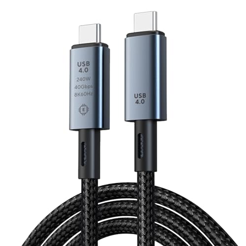 High-Performance USB C Thunderbolt 4 Cable: 240 W Power Delivery, 40 Gbps Data Transfer, and 8 K Video Output at 60 Hz – 5 ft Durable Connector for Quick Charging and Seamless Device Integration – Perfect for Tech Professionals and Enthusiasts