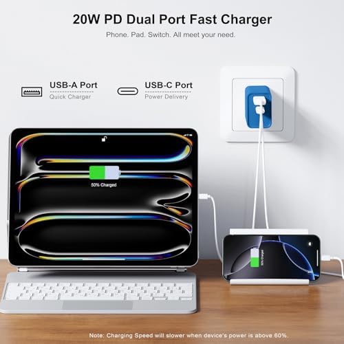 30 W Dual Port USB C Fast Charger Pack – Rapid Charging Adapter for i Phone 16/15/14/13/Pro/Pro Max & i Pad, Enhanced Compatibility with Samsung S21/S22 & Google Pixel – Compact Power Solution for Home, Office & Travel