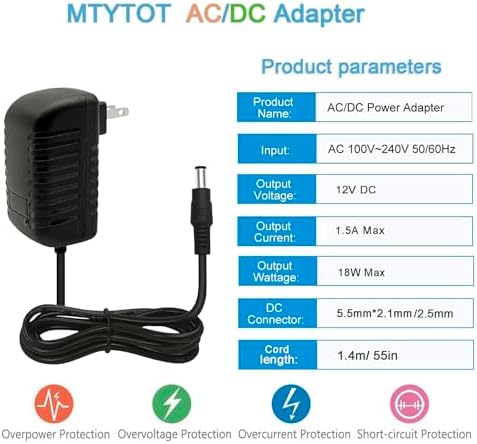 High-Efficiency 12 V 1.5 A Switching Power Supply Adapter – Versatile AC to DC Converter (100-240 V, 50-60 Hz) for LED Lighting, Electronics & More – 18 W Output with 5.5 mm x 2.5 mm Connector – Reliable & Durable Performance for Everyday Use