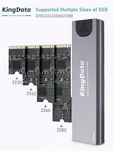 Ultra-Fast M.2 NVMe Enclosure – Tool-Free USB 3.1 Adapter for 2230/2242/2260/2280 SSDs, Up to 10 Gbps Transfer Speed with USB C to A Cable – Perfect for Windows, Mac, and Linux Users, Compact & Portable Design for Enhanced Data Management