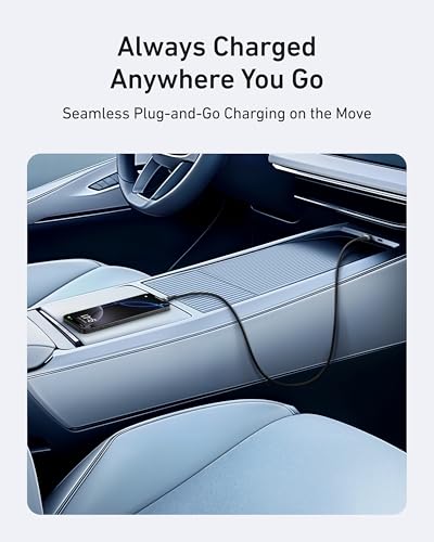 Eco-Friendly Anker Car Play Cable – 6 ft Upcycled Braided USB A to USB C Charger for i Phone 16, 15 Pro Max & Samsung Note20 – Fast Charging & Seamless Connectivity in Stylish Violet – Durable, Tangle-Free Design for Ultimate Driving Experience