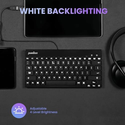 Elevate Your Typing Experience with the Perixx PERIBOARD-326 Wired Mini Backlit USB Keyboard – Compact Design, Low Profile Keys, and Adjustable Lighting for Optimal Comfort and Productivity at Home or On-the-Go