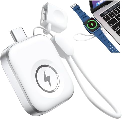 Magnetic Quick Charge Portable Charger for Apple Watch – Lightweight USB Cable Compatible with Ultra 2/1, Series 10-1 & SE – Effortless Travel Solution for Fast Smartwatch Power with Secure Cordless Design