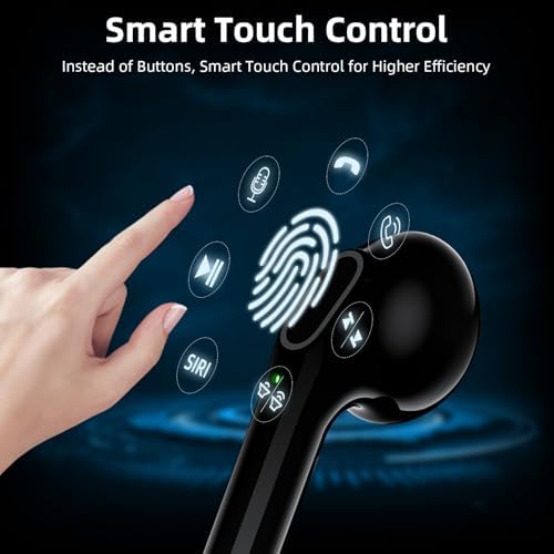 Ultimate Wireless Bluetooth 5.3 Earbuds – Ergonomic Sport-Ready Headphones with Enhanced Comfort and Secure Semi In-Ear Design for i Phone 16 Pro Max, Samsung Galaxy S24, i Pad Pro, One Plus 12, and More – Experience Superior Sound Quality and Effortless Connectivity for Active Lifestyles and Immersive Listening Adventures