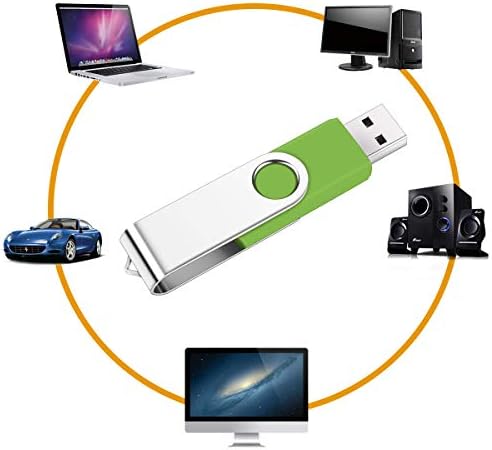 Vibrant 64 GB USB Flash Drive Pack – 5 Colorful Metal Swivel Thumb Drives with LED Indicator & Lanyards for Easy Portability – Ideal for Students & Professionals Seeking Reliable Data Storage Solutions