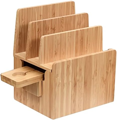 Eco-Friendly Bamboo Multi-Device Charging Station with 6-USB Hub – Universal Organizer for Smartphones, Tablets, and Laptops – Fast Charging Power Supply for a Clutter-Free Workspace