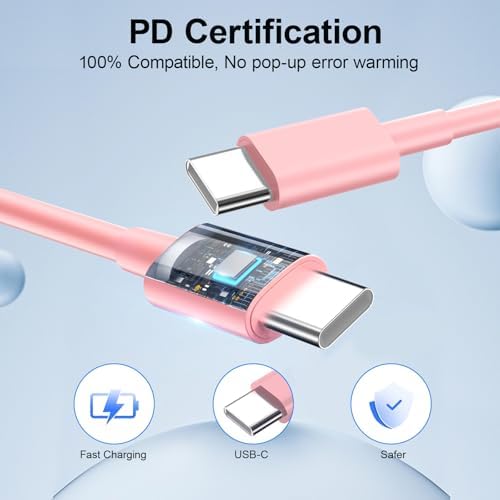 Compatible with iPhone 16/15 Charger Fast Charging, Dual Port 20W USB C Wall Charger Block Type C to Type C 10ft Long USB C Fast Charing Cable for Phone 15/16/Pro Max/Pro/PlusPad Pro/Air/Android – Enhanced Compatibility and Speed