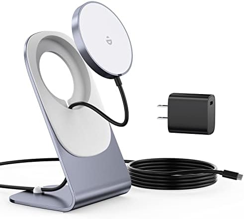 Elevate Your Charging Experience: Premium Magnetic Wireless Charger for i Phone 16/15/14/13/12 with 20 W USB-C Adapter – Fast, Elegant, and Versatile Charging Stand/PAD in Luxurious Gold – Enhanced Compatibility for Pro Max, Plus, Mini Models with 5 ft Cable for Ultimate Flexibility