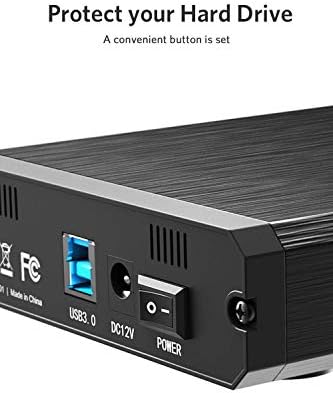 Inateck RGB 3.5-Inch SATA Hard Drive Enclosure – USB 3.0 External Case for 2.5”/3.5” HDD & SSD with 20 TB Capacity Support, 12 V/2 A Power Adapter, and Versatile Expansion Ports – Ideal for Gamers and Tech Enthusiasts – Enhance Data Management with Stylish RGB Lighting