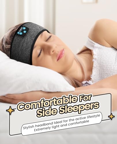 Fulext Bluetooth Sleep Headphones Headband – Ultimate Comfort for Side Sleepers, Thin HD Stereo Sound Quality – Ideal for Insomnia Relief and Travel Convenience – Perfect Gift for Men and Women – Enhanced Compatibility, Long-Lasting Battery Life for All Night Relaxation