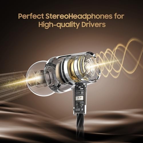 Rayleigh Heavy Bass USB C Wired Earbuds – 3 Pack of Noise-Isolating Headphones with Built-in Microphone for Type C Devices, Ideal for Music Enthusiasts and Gamers, Lightweight and Durable Design for Ultimate Comfort