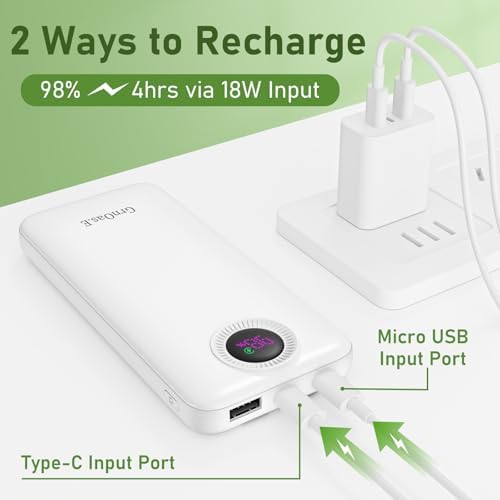Ultimate Dual 10,000 m Ah Fast Charging Power Bank with Integrated Cables – Versatile Portable Charger for i Phone, Android, and More – 22.5 W High-Speed Charging with 4 Outputs, Airline-Approved Safety Features, Perfect Travel Companion for All Your Devices