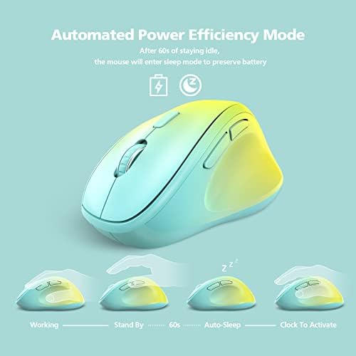 Revolutionize Your Workspace with the Green Ergonomic Wireless Mouse – Superior Vertical Design for Ultimate Comfort, Silent Clicks for Distraction-Free Focus, Long-Lasting Battery Life Powered by 1 AA Battery, Precision Control Up to 1600 DPI with USB Receiver Compatibility for PCs, Laptops, and Desktops