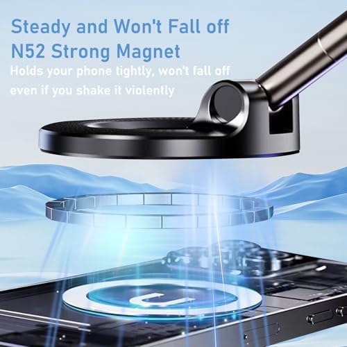 Revolutionary 360° Adjustable Magnetic Phone Holder – Ultimate Suction Cup Car Mount for All Smartphones, Perfect for Gym, Shower, and On-the-Go Use, Enhanced Magnetic Grip for Secure Attachment on Any Surface, Compact Foldable Design for Effortless Travel and Versatile Accessibility