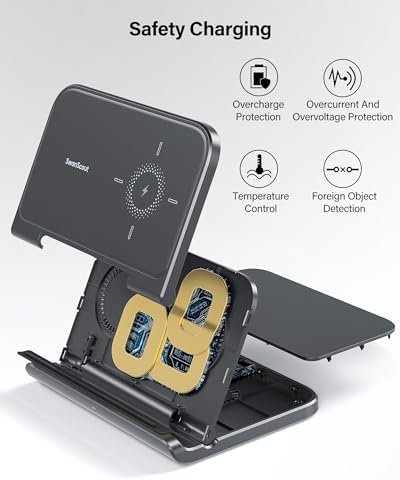 Fast Foldable Wireless Charger for Samsung Galaxy Z Fold 7 & Google Pixel 9 Pro – High-Speed Charging Station Stand for Z Fold Series 3-7 & Pixel Fold – Portable, Sleek Design with Non-Slip Surface for Ultimate Device Security and Convenience – Ideal for Home & Office Use