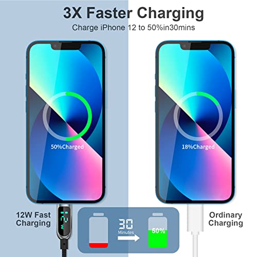 AICase 4 ft Nylon Braided i Phone Charger Cable with LED Charging Indicator – Fast Charge Compatible with i Phone 13, 12 Pro Max, 11, X, and i Pad – Durable Tangle-Free Design for Enhanced Performance and Reliability
