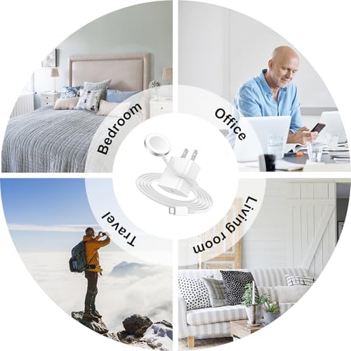 Ultimate USB-C Fast Charger for Apple Watch – MFi Certified 6 FT Magnetic Cable for Unmatched Convenience | Compatible with All Series Including SE/9/8/7/6/5/4/3/2/1 | Enhanced Power Delivery & Durable Design for Active Users