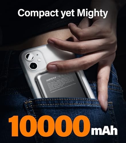 Magnetic 10000 m Ah Portable Charger Power Bank with LED Display – Fast Charging, Built-in Cables, Stylish Purple Design – Compatible with i Phone 16/15 Pro Max, Samsung Galaxy S24/S23, and Apple Watch – Ultimate Convenience for On-the-Go Users