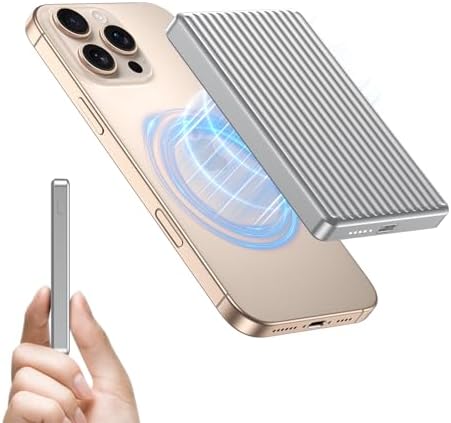 Ultra-Slim 10,000 m Ah Magnetic Power Bank – Fast Wireless Charging for i Phone 12/13/14/15 Pro Max with 20 W PD USB-C Output, Lightweight Design Featuring Advanced Safety Technology for Effortless On-the-Go Power Solutions