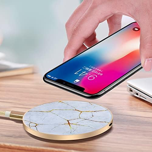 Omio Marble Wireless Fast Charging Pad – Luxurious Qi Charger for i Phone 16 Pro Max/15/14/13 & Galaxy Z Flip 6/Z Fold 6/S24 Ultra/S23 – Ultra-Fast Power Delivery with Sophisticated Marble Finish, Universal Compatibility for All Qi-Enabled Devices – Elevate Your Charging Experience Today