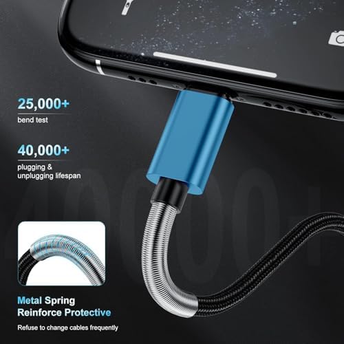 10-Foot Apple MFi Certified USB C to Lightning Charging Cable – Dual Pack High-Speed i Phone Charger for 14/13/12 Series and i Pad – Durable Long Charging Cord for Ultimate Convenience and Flexibility
