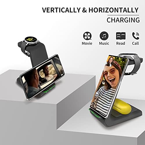 YOCUNKER 3-in-1 Wireless Charging Station Dock – Ultimate Fast Charging Solution for Galaxy Devices Including Watch 5/4/3/2, Buds Pro Plus, and S22/S21/S20 Series – Compact Design for Seamless Connectivity and Organized Workspace