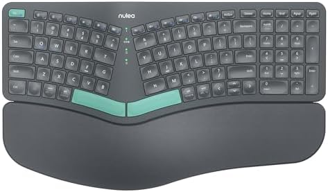 Nulea RT05 B Bluetooth Ergonomic Split Keyboard – Rechargeable Wireless USB-C Design with Cushioned Wrist Rest for Ultimate Comfort, Compatible with Windows & Mac (F-Yellow) – Enhance Your Typing Experience and Boost Productivity