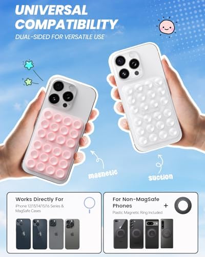 Klearlook Magnetic Suction Phone Mount Set – 4 Stylish Colors for Mag Safe Cases, Hands-Free Selfie Grip for Tik Tok & Content Creators, Lightweight & Portable, Secure Magnetic Attachment for Effortless Video Recording and Photography
