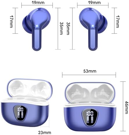 Elevate Your Audio Experience with Bluetooth 5.3 Wireless Earbuds – Hi-Fi Stereo Sound, 40-Hour Battery Life & Advanced Noise Cancelling for Ultimate Focus – IP7 Waterproof Design Perfect for Sports and Everyday Use – Seamless Compatibility with i OS & Android Devices
