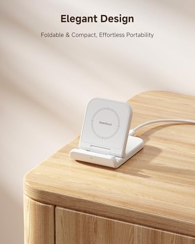 Sleek Foldable Wireless Charging Stand for Samsung Z Flip Series: Fast Power Solution for Galaxy Z Flip 6/5/4/3 & Razr+ (Black) – Portable, Case-Friendly Design for Tangle-Free Charging Experience