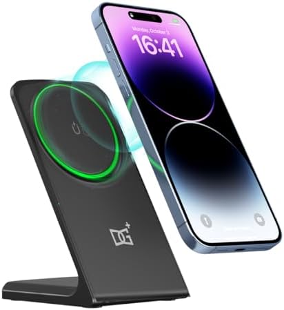 Elevate Your Charging Experience with the 15 W Fast Qi Wireless Charger Stand – Universal Compatibility for i Phone 16 Pro Max, Samsung Galaxy S26 Ultra, and More in Classic Black – Sleek Design with Ergonomic Viewing and Non-Slip Surface for Enhanced Stability and Efficiency