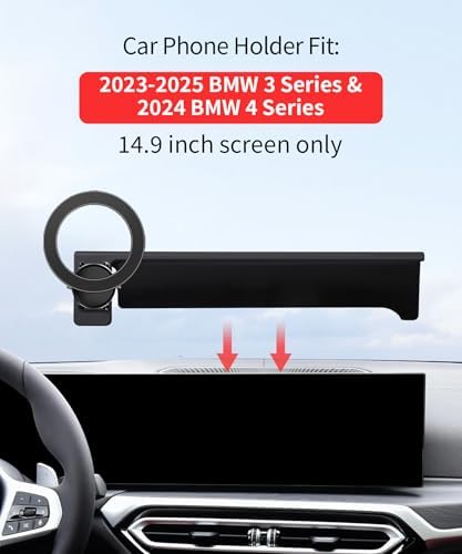 Premium BMW Phone Holder for 2014-2021 2 Series, 2012-2018 3 Series & 2014-2020 4 Series – 360° Rotating Magnetic Mount with Mag Safe Compatibility for Hands-Free Navigation and Modern Aesthetics – Secure Clip Design for Easy Installation and Enhanced Driving Safety