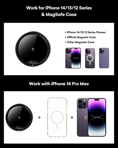 Revolutionary ICEBLOCK 15 W Magnetic Wireless Car Charger Mount for i Phone 13 Pro Max – Mag-Safe Compatible, Hands-Free Convenience, Rapid Charging, and Adjustable Viewing Angles for Ultimate Driving Experience