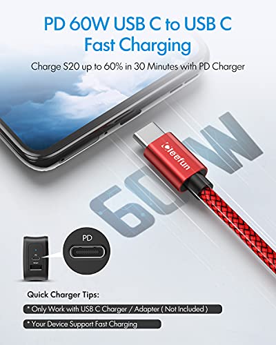CLEEFUN 26 ft USB C to USB C Charging Cable – 60 W Fast Charger for i Phone 16/15 Pro Max, i Pad, Mac Book, Galaxy S24/S23 – Ultimate Compatibility & High-Speed Data Transfer – Durable Design for On-the-Go Power Solutions
