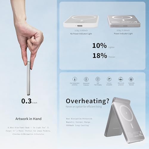 3-in-1 Magnetic Wireless Charging Station for i Phone & Samsung – Portable 5000 m Ah Power Bank, Multi-Device Charger for Apple Watch, Galaxy Watch & Air Pods – Fast Charging with Safety Features – Ideal for Home & Travel