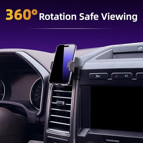 Ford F-150 2015-2020 Adjustable Phone Holder – Premium Air Outlet Mount for 4-7 Inch Smartphones | 360-Degree Rotation, Tool-Free Installation, Enhanced Compatibility, and Reflective Design | Essential Auto Accessory for Safe and Convenient Navigation