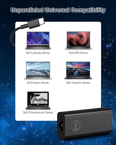 65 W USB-C Charger for Dell Latitude & Inspiron Laptops – Fast Charging Compatibility for 5540, 5530, 7420, 7620 & More – Universal Type-C Adapter for Enhanced Power Efficiency and Versatile Use – Ideal for Dell XPS and Chromebook Series – Reliable Performance with 100-240 V Input and Multiple Output Settings – Upgrade Your Charging Experience with High-Speed Power Delivery!