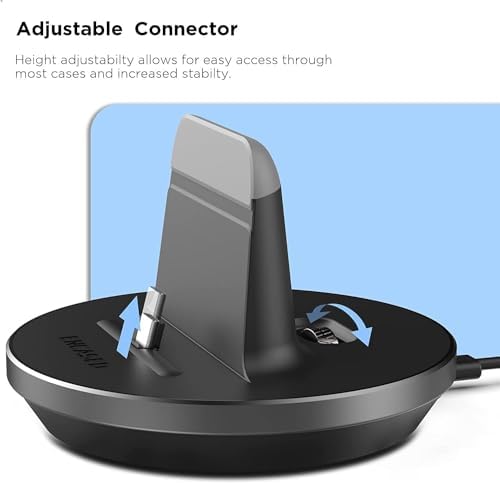 Elevate Your Charging Experience with the ENCASED Adjustable i Phone Lightning Pin Stand – Apple MFi Certified Desktop Dock for SE, 11/12, 13/14 Plus Pro Max – Fast, Case-Compatible Charging Station for Optimal Viewing Angles and Enhanced Productivity