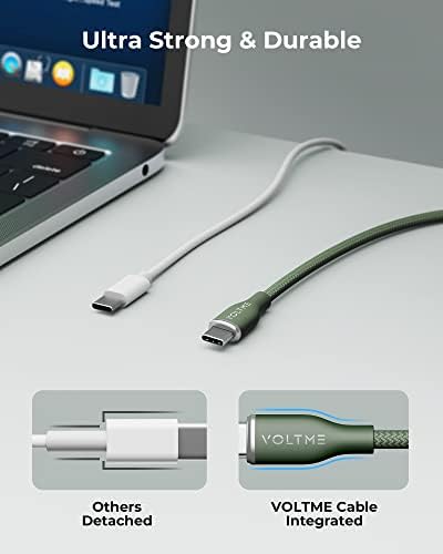 VOLTME 6 ft USB C to USB C Cable (2 Pack) – 60 W Fast Charger for Mac Book Pro 2020, Galaxy S21, i Pad Pro, and Nintendo Switch – Durable High-Speed USB 2.0 Charging Solution for Seamless Connectivity and Enhanced Performance