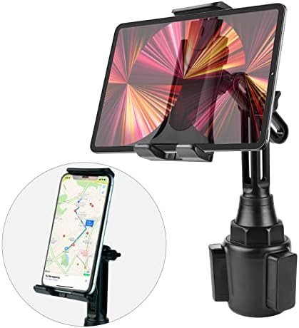 Ultimate le Quiven 360-Degree Car Cup Holder for Phones and Tablets – Versatile Mount for i Phone, Galaxy, and i Pad Mini – Enhanced Stability and Hands-Free Convenience for Safe Driving and Optimal Viewing