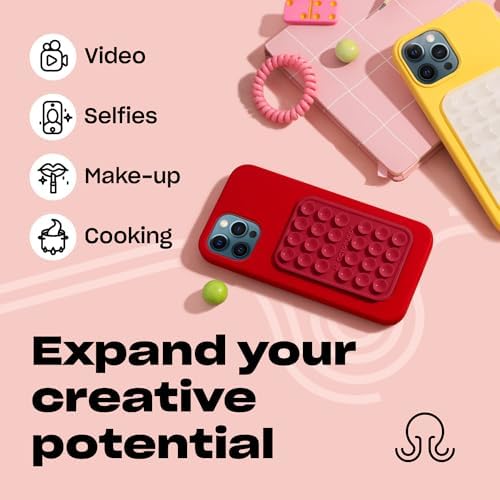 Effortless Hands-Free Silicone Suction Phone Mount – Ideal for Capturing Selfies & Videos on the Go, Compatible with i Phone & Android – Stylish Baby Blue Jay Design for Secure Grip and Portability – The Ultimate Accessory for Content Creators and Live Streamers