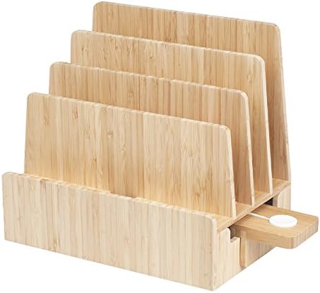 Eco-Friendly Bamboo Multi-Device Charging Station with 6-USB Hub – Universal Organizer for Smartphones, Tablets, and Laptops – Fast Charging Power Supply for a Clutter-Free Workspace