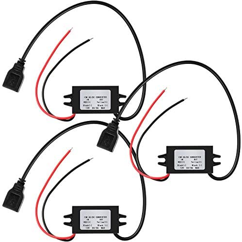 Weewooday 12 V to 5 V DC-DC Buck Converter with USB Output – Ultra-Compact Car Power Adapter for On-the-Go Charging Solutions and Device Compatibility